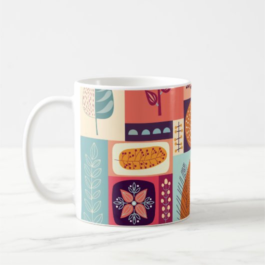 秋飾りヴィンテージ背景画 コーヒーマグカップ (左)