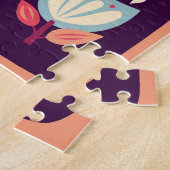 秋飾りヴィンテージ背景画 ジグソーパズル (側面)