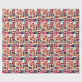 秋飾りヴィンテージ背景画 ラッピングペーパー (フラット)