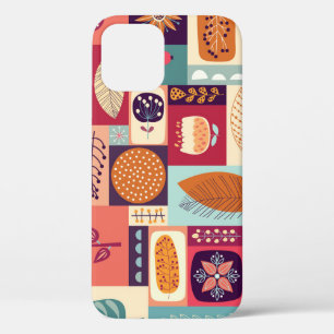 秋飾りヴィンテージ背景画 iPhone 12ケース