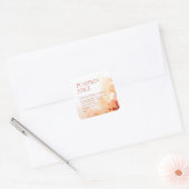 秋香り付きモダンキャンドル水彩ラベル スクエアシール (封筒)