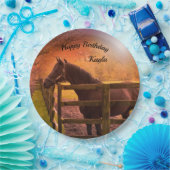 秋馬ハッピーバースデー パーソナライズされた ペーパープレート (パーティー)