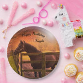 秋馬ハッピーバースデー パーソナライズされた ペーパープレート (パーティー)