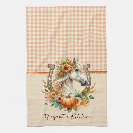 秋馬 キッチンタオル (縦)