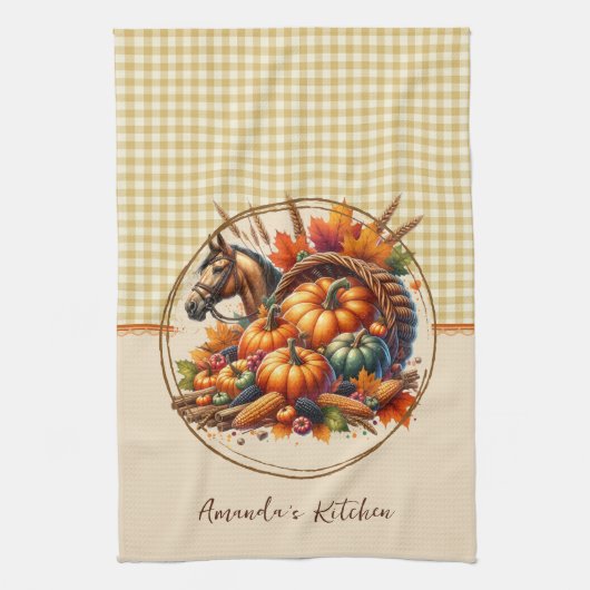 秋馬 キッチンタオル (縦)