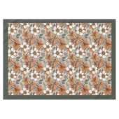 秋魅力的のテラコッタ白い花セージ テーブルクロス (正面(横))