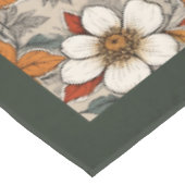 秋魅力的のテラコッタ白い花セージ テーブルクロス (アングル)