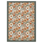 秋魅力的のテラコッタ白い花セージ テーブルクロス (正面)