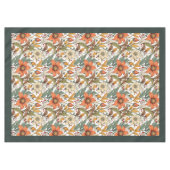 秋魅力的のテラコッタ白い花セージ テーブルクロス (正面(横))