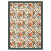 秋魅力的のテラコッタ白い花セージ テーブルクロス (正面)