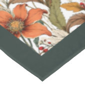 秋魅力的のテラコッタ白い花セージ テーブルクロス (アングル)