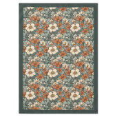 秋魅力的のテラコッタ白い花セージ テーブルクロス (正面)