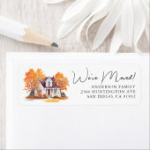 秋魅力的の住宅新住所ラベル ラベル (インサイチュ)