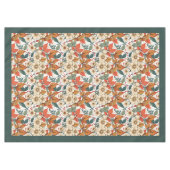 秋魅力的テラコッタ白い花ほこりっぽい緑 テーブルクロス (正面(横))