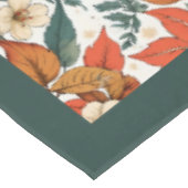 秋魅力的テラコッタ白い花ほこりっぽい緑 テーブルクロス (アングル)