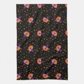 秋魔法きのこ_black キッチンタオル (縦)