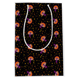 秋魔法きのこ_black ミディアムペーパーバッグ