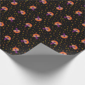 秋魔法きのこ_black ラッピングペーパー (角)