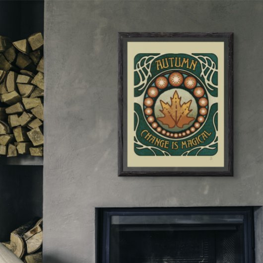 秋魔法ヴィンテージスタイルポスター ポスター