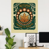 秋魔法ヴィンテージスタイルポスター ポスター (ホームオフィス)