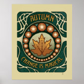秋魔法ヴィンテージスタイルポスター ポスター (正面)