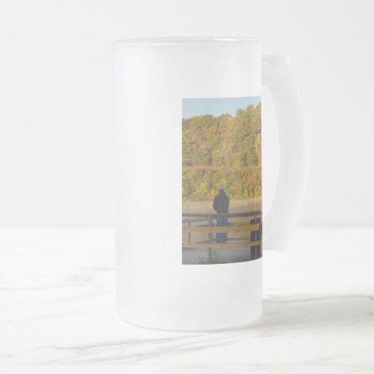 秋魚釣りレイクスプリングフィールド フロストグラスビールジョッキ (正面右)