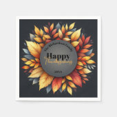 秋鮮やかの紅葉感謝祭 スタンダードカクテルナプキン (正面)