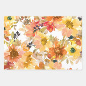 秋鮮やかの花柄 ラッピングペーパーシート (正面3)