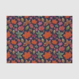 秋鮮やかの葉，赤，オレンジ，緑 薄葉紙