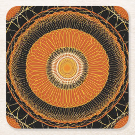 秋鮮やか花 スクエアペーパーコースター