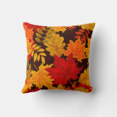 秋鮮やか葉枕パターン(の模様が)ある クッション (裏面)