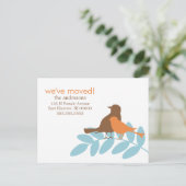 秋鳥の新しいアドレスのアナウンス 案内ポストカード (スタンド正面)