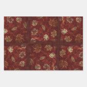 秋鳥葉樺の木包装紙平板セット ラッピングペーパーシート (正面3)