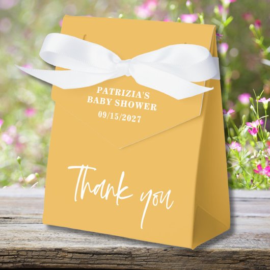 秋黄色の赤ちゃんシャワー フェイバーボックス