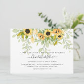 秋黄色ひまわりフローラ赤ちゃんシャワー 招待状 (スタンド正面)