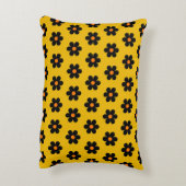 秋黒橙花模様 アクセントクッション (裏面(縦))