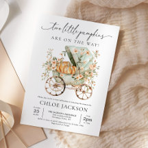 秋2リトルカボチャ秋ツインズベビーシャワー