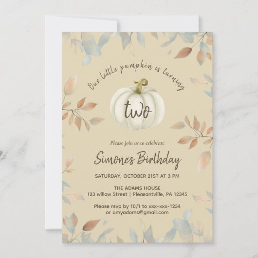 秋2歳 招待状 (正面)