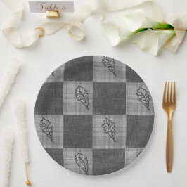 秋4コーナーズグレートーンディナープレート ペーパープレート