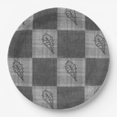 秋4コーナーズグレートーンディナープレート ペーパープレート (正面)