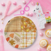 秋4コーナー1デザインディナープレート ペーパープレート (パーティー)