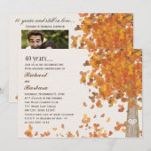 秋40周年記念写真 彫刻イニシャル ツリー 招待状 (正面/裏面)