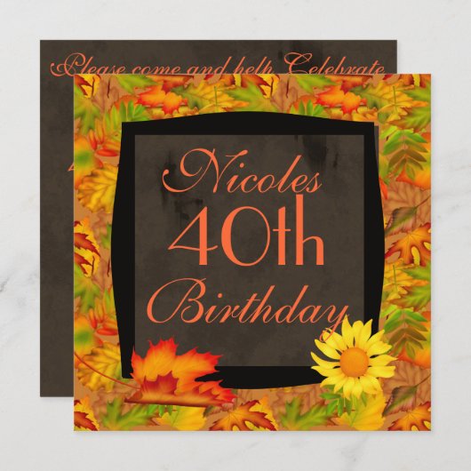 秋40歳招待状 招待状 (正面/裏面)