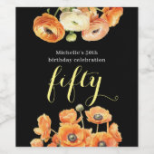 秋50回誕生会オレンジブロッサム ワインラベル (シングルラベル)