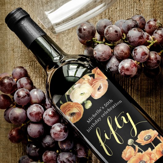 秋50回誕生会オレンジブロッサム ワインラベル