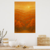 秋6、アンバーホライズン、季節プリント ポスター (キッチン)