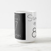 秋7タイムズスタンドアップ8マやる気を起こさせるグ コーヒーマグカップ (中央)