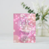 秋7回スタンドアップ8 – ピンク感動的引用文 ポストカード (スタンド正面)