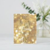 秋7回スタンドアップ8 -金ゴールド感動的引用文 ポストカード (スタンド正面)