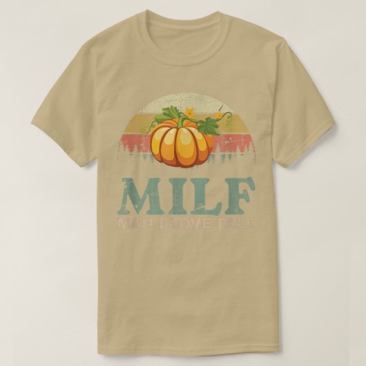 秋，おもしろいMILF男I愛する秋，シーズンズラバー Tシャツ (デザイン正面)